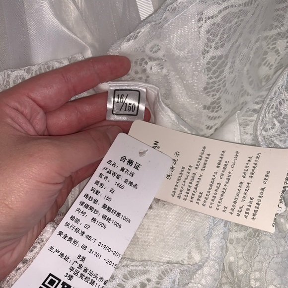 Xiaanman NWT tulle lace modest flower girl bridal dress size 16/150 - Picture 12 of 12